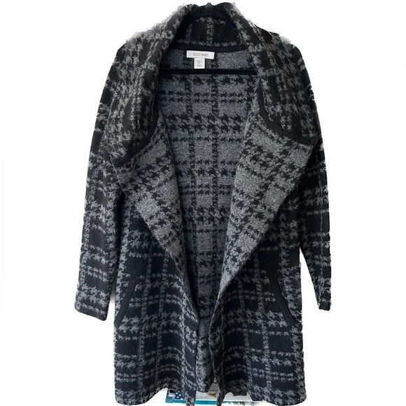 Ellen Tracey Wool Blend Long Cardigan Sweater Coat - Picture 3 of 13